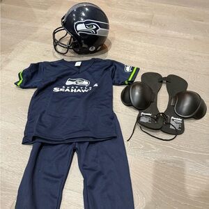 Franklin Youth Seattle Seahawks Costume Uniform Jersey Shoulder pads size S